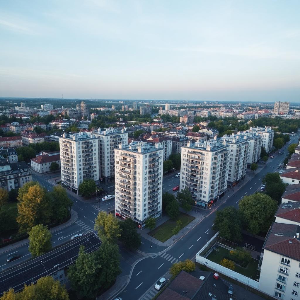 Luftbildmontage eines Projekts